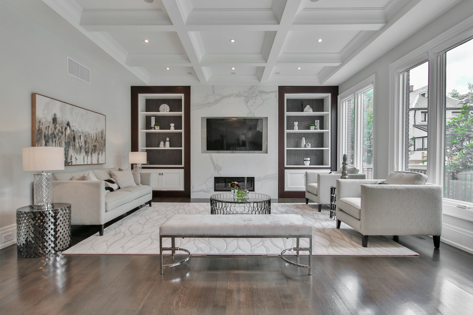 Soft interior with a single framed photograph